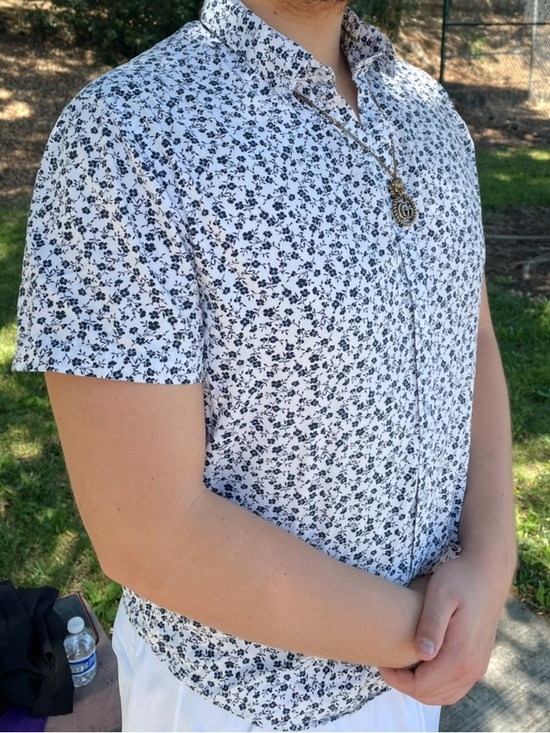 Denim & Flower Other - DENIM & FLOWER Men RICKY SINGH Floral Short Sleeve Button-Up Shirt BLUE DAISY
